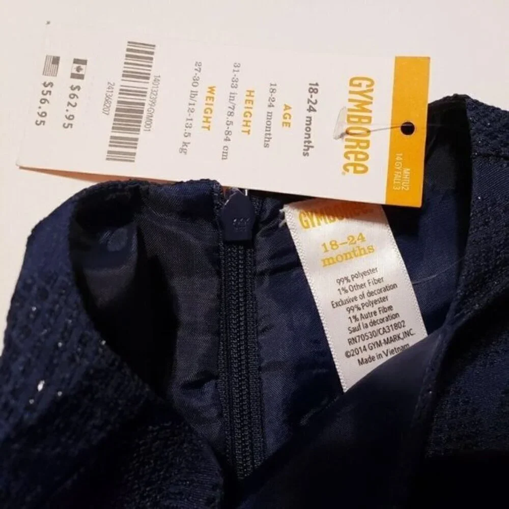 Gymboree 18-24 m special occasion dress blue bow